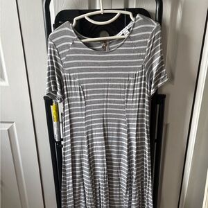 HYFVE Gray and White Striped Top